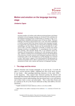 Motion and emotion on the language learning stage