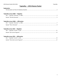 Topicality &mdash; GFCA Novice Packet