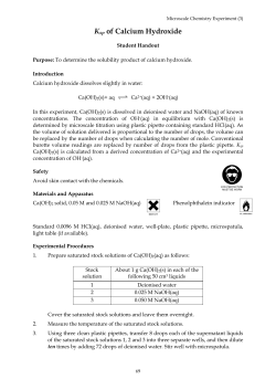 Ksp of Calcium Hydroxide