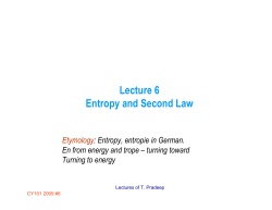 Lecture 6 Entropy and Second Law
