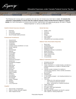 Allowable Expenses under Canada Federal Income Tax Act