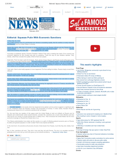 Editorial: Squeeze Putin With Economic Sanctions