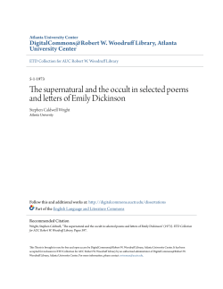 The supernatural and the occult in selected poems and letters of