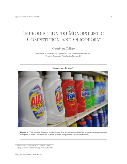 Introduction to Monopolistic Competition and