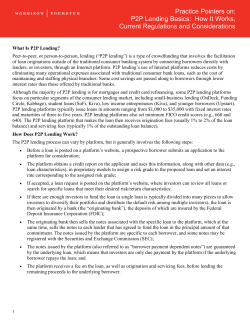 P2P Lending Basics - Morrison Foerster