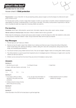 Answer sheet 8: Child protection Pre