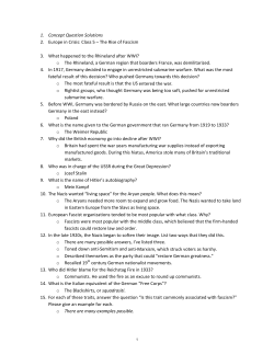 Europe in crisis: Class 5 &ndash; The rise of fascism