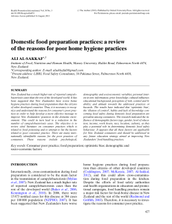 Domestic food preparation practices