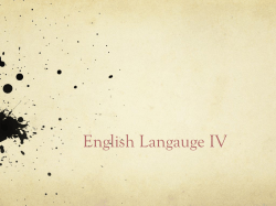 English Langauge IV