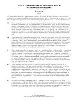 ap&reg; english literature and composition 2010 scoring