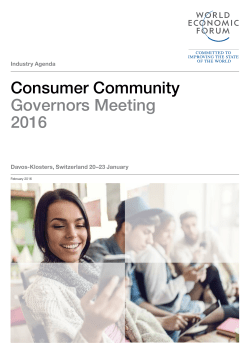 Consumer Community Governors Meeting 2016 - WEF