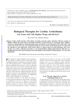 Biological Therapies for Cardiac Arrhythmias Can Genes and Cells