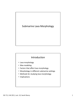Submarine Lava Morphology Introduction