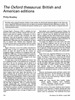 The Oxford thesaurus: British and - The Indexer