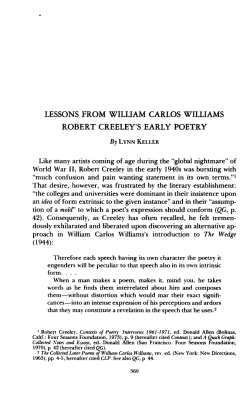 LESSONS FROM WILLIAM CARLOS WILLIAMS: ROBERT