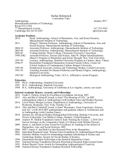 CV  - MIT Anthropology