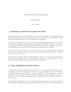 Notes on Practical Reasoning