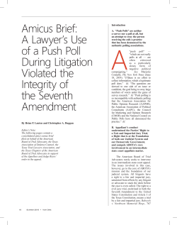 Amicus Brief: A Lawyer`s Use of a Push Poll
