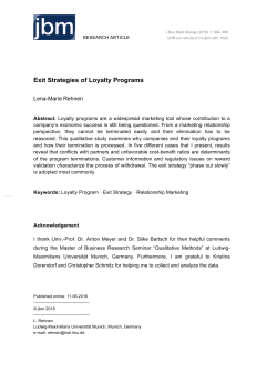 Exit Strategies of Loyalty Programs