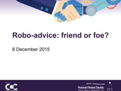Robo-advice: friend or foe? - The Personal Finance Society
