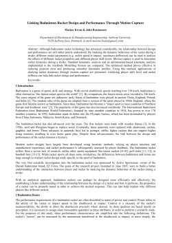 Linking Badminton Racket Design and Performance Through Motion