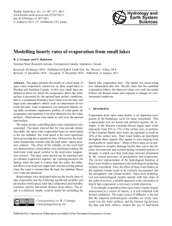 Modelling hourly rates of evaporation from small lakes