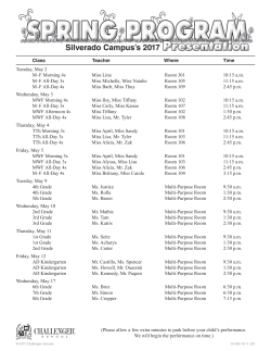 Spring Program Schedule