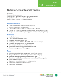 Nutrition, Health and Fitness - University of Tennessee Extension