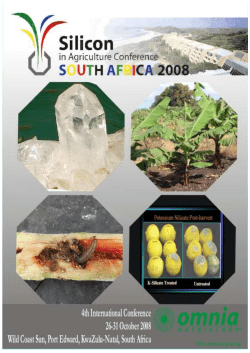 IV Silicon in Agriculture Book of Abstracts, South Africa