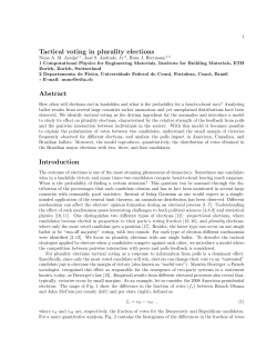 Tactical voting in plurality elections Abstract Introduction