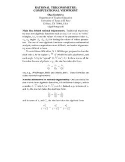 rational trigonometry: computational viewpoint