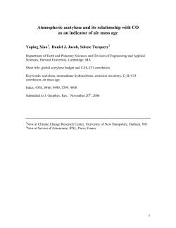 Atmospheric acetylene and its relationship with CO as an indicator