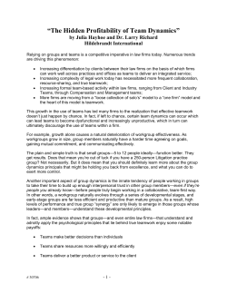 The Hidden Profitability of Team Dynamics