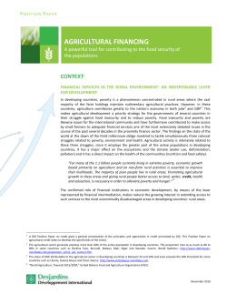 agricultural financing - D&eacute;veloppement international Desjardins