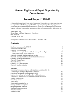 Human Rights and Equal Opportunity Commission Annual Report