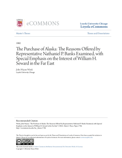 The Purchase of Alaska: The Reasons Offered by Representative