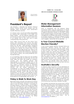 President`s Report - Local Government Association of Tasmania