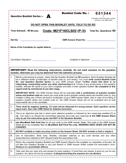 Code- M21F16CLS02 (P&ndash;II) Total No. Questions: 60