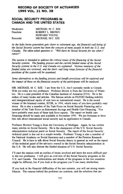 Social Security Programs in Canada and the United States