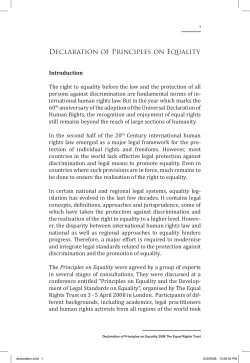 Declaration of Principles on Equality