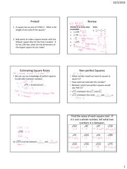 Prebell Review Estimating Square Roots Non