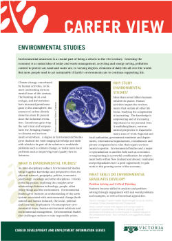 Environmental Studies - Victoria University of Wellington