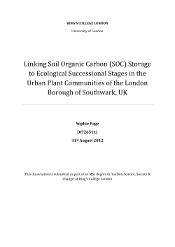 Linking Soil Organic Carbon (SOC) Storage to Ecological