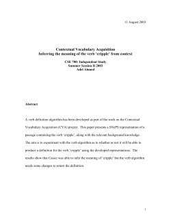 Contextual Vocabulary Acquisition Inferring the