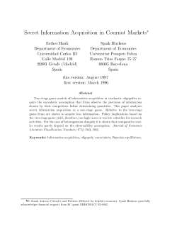 Secret Information Acquisition in Cournot Markets - IAE-CSIC