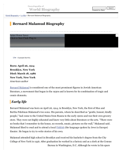 Bernard Malamud Biography - life, parents, story, death, history