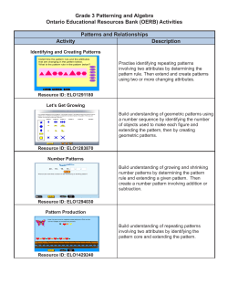 Grade 3 Patterning and Algebra
