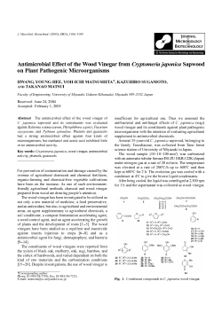 Antimicrobial Effect of the Wood Vinegar from Cryptomeria japonica