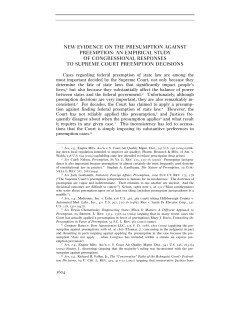 new evidence on the presumption against preemption: an empirical