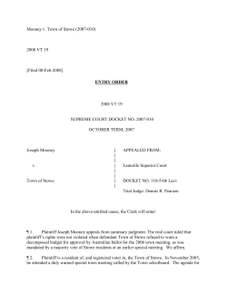 Mooney v. Town of Stowe